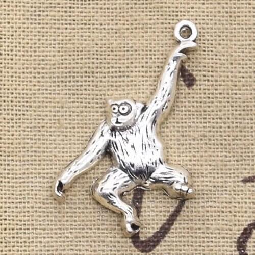8pcs Charms Monkey 32x27mm Antique Making Pendant fit,Vintage Tibetan Bronze Silver color,DIY Handmade Jewelry