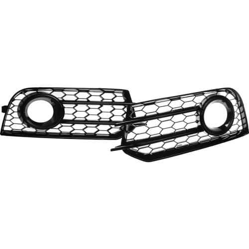 Honeycomb Mesh 2x Car Front Bumper Fog Light Grille Foglamp Cover For Audi A1 8X Base 2010-2014 8X0807681A 8X0807682A 8X0807681C