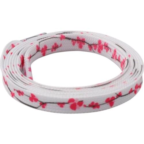 Coolstring 7MM Floral Heat Transfer Printing Shoe Laces Top Accessory Sneaker Women White Red Stamp Pretty Cord Zapatillas Mujer