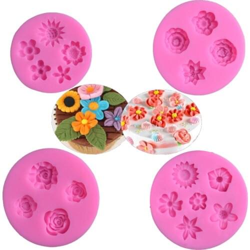 Little Flower Silicone Mold For Fondant Cake Decorating Chocolate Cookie Soap Polymer Clay Resin K731