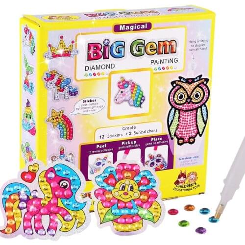 Creativity for Kids Big Gem Diamond Painting Kit - Create Your Own Magical Stickers and Suncatchers - Diamond Art for Kids