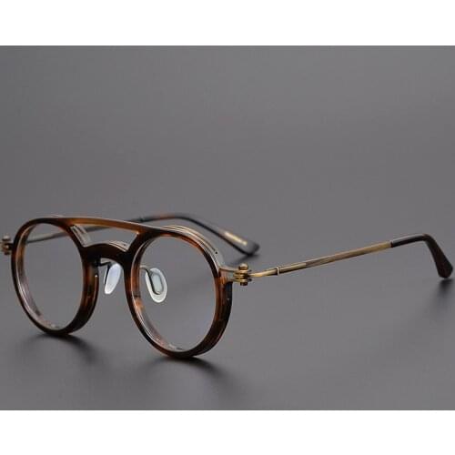 Japanese Handmade Classic Round Titanium Acetate Eyeglasses Men Womens Retro Circle Prescription Optical reading Glasses Frame