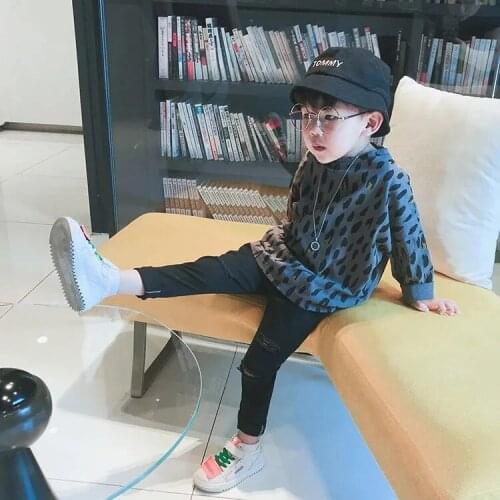 VIDMID Baby leopard T-shirt tops Boys Tops Long Sleeve casual clothes children cotton T-Shirt boys tops P5336