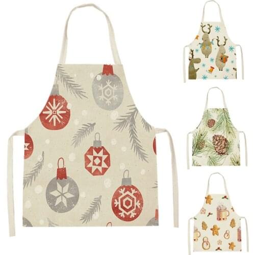 1 Pcs Halloween Pumpkin Kitchen Sleeveless Aprons for Women Bibs Deer Trees Household Cleaning Pinafore Cooking Apron 68-55cm