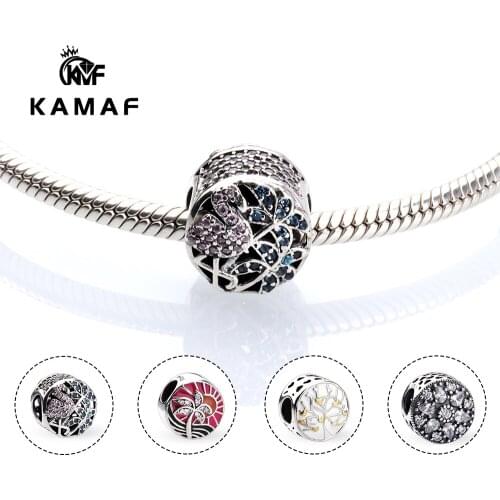 100% S925 sterling silver flower with white swan beads and tree of life bracelet beads, used to make DIY bracelet necklace