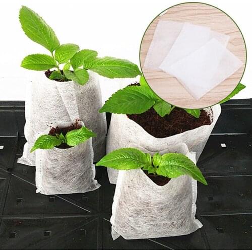 100pcs Nursery Pots Seedling Raising Bags fabrics Garden Planting Non-woven Nursery bags Garden Supplies 7x9cm 8x10cm 9x10cm