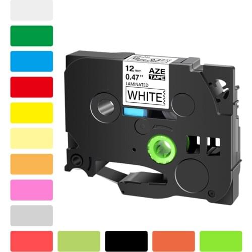 1/2" Black on White 12mm Label Tape Compatible for Brother Labelmaker 0.47" TZe TZ 131 231 431 531 631 731 831 931 234 334 335