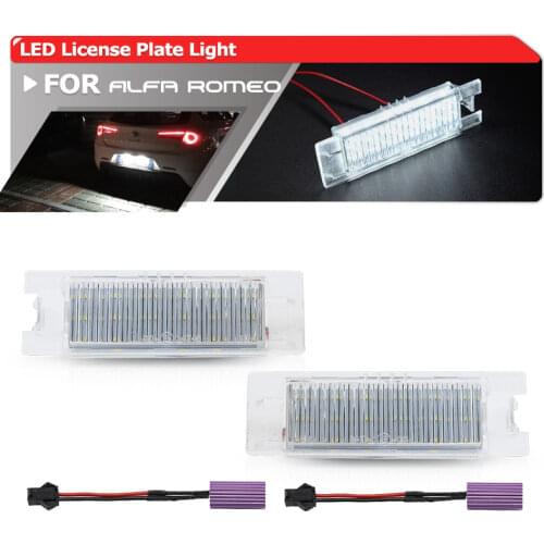 For Alfa Romeo 147 156 159 166 Giulietta Mito GT Spider MiTo Canbus No Error White Led License Plate Lights Lamp