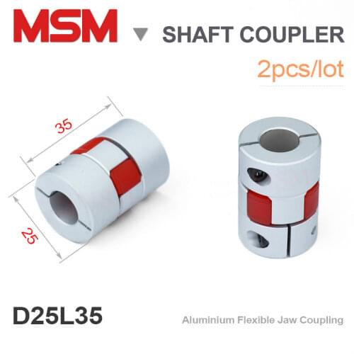2pcs MSM Spider Jaw Couplings D25L35 Elastic Shaft Couples 12mm 6.35mm 10mm 3d printer CNC Stepper Motor Connector