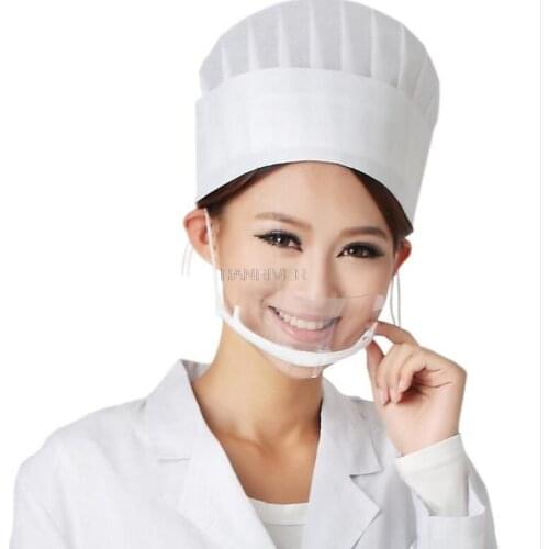 20 / box only green transparent mask the canteen catering with transparent color oil prevent saliva