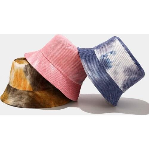 2020 Cotton Color Graffiti Print Bucket Hat Corduroy Fisherman Hat Outdoor Travel Hat Foldable Sun Cap Hats for Women