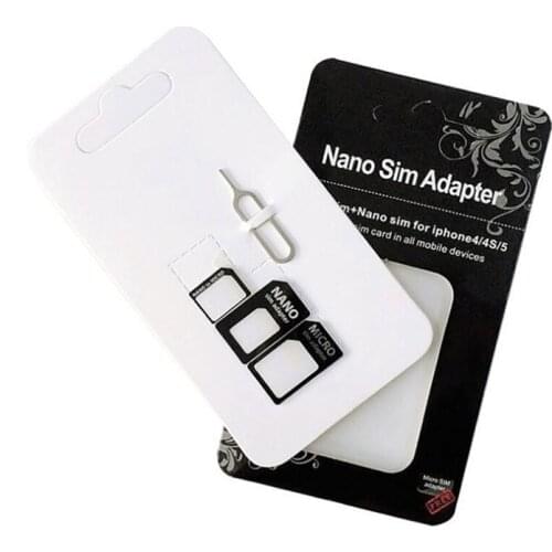 4 in1 SIM Card Adapter For iPhone 5 nano sim adapter set SIM Card Full sim card adapter for phone Droshipping