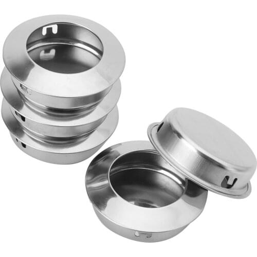 5 Recessed Sliding Door Handles Stainless Steel Dresser Drawer Pulls Furniture Grips Round Flush Finger Pull Knobs for Cupboard