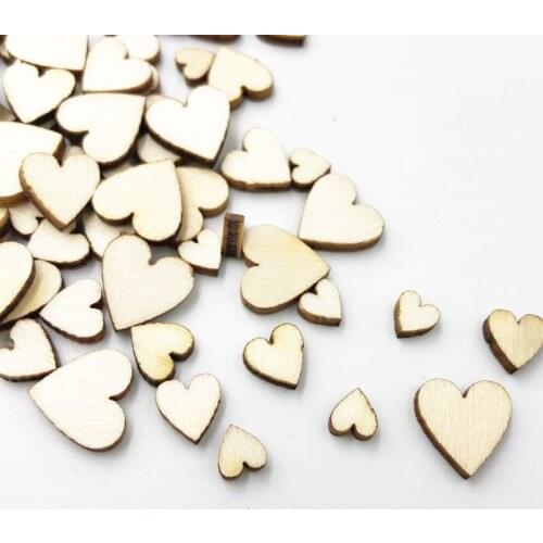 50/100pcs Mini Heart Wood Buttons Sewing Craft Mix Lots Wholesales WB490