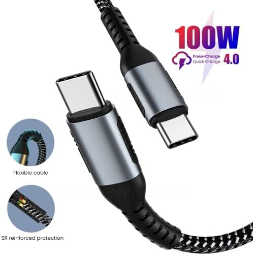 5A Fast Charging USB C Data Cable For Switch Type C To Type-C Laptop Charger Kable 0.5/1/2M 100W Cord For Samsung Xiaomi Huawei