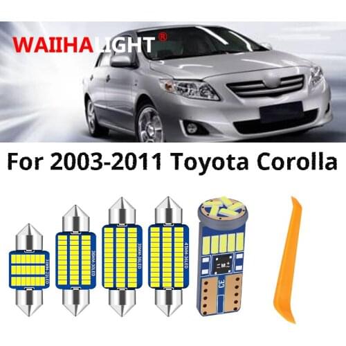 9 Bulbs White LED Interior Light Kit Fit For 2003-2006 2007 2008 2009 2010 2011 Toyota Corolla Map Dome Cargo License Lamp