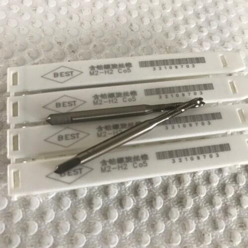 Free shipping 2PCS high quality M2-M5mm HSS M35 Co5% Full CNC grinded spiral flute Machine hss taps Screw Taps for SS workpiece