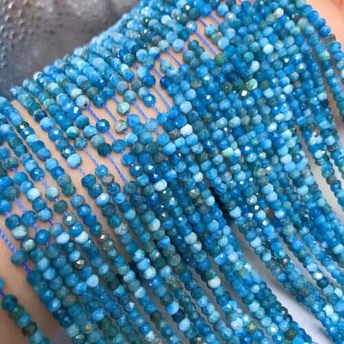 Natural Blue Phosphorus Pyroxene Abacus Phosphorus Section Loose Beads for Jewelry Making DIY Necklace Bracelet Accessories 3mm