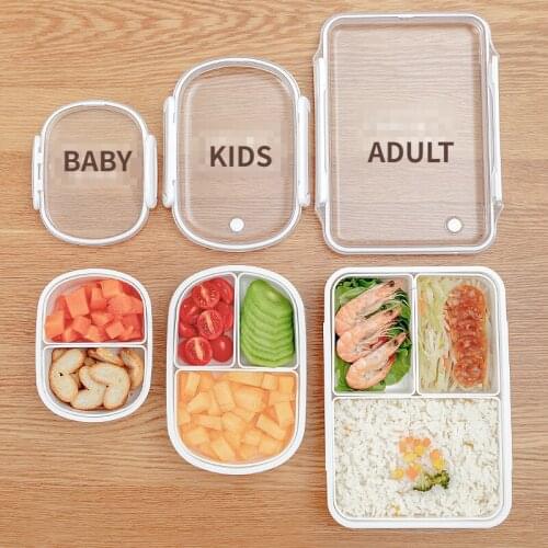 Childrens Lunch box Multi-divided Fruit Box Microwave Oven Heated Portable Lunch Box Food Storage Box Environmental Tableware