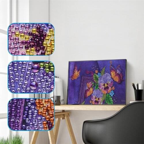 DIY Partial Drill 5D Special Shaped Diamond Painting Butterfly Flower Diamond Embroidery Rhinestone Cross Stitch Crystal Art