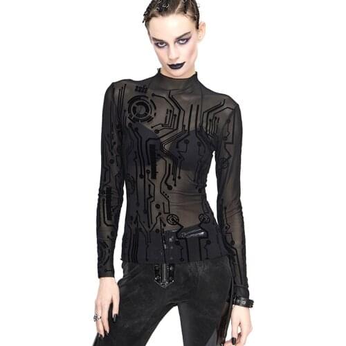 European and American fashion disco rock sexy long T perspective temptation