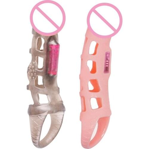 Dildo Vibrator Massager Cock Sleeves Eroction Condoms Strap On Delay Penis Sleeve for Male
