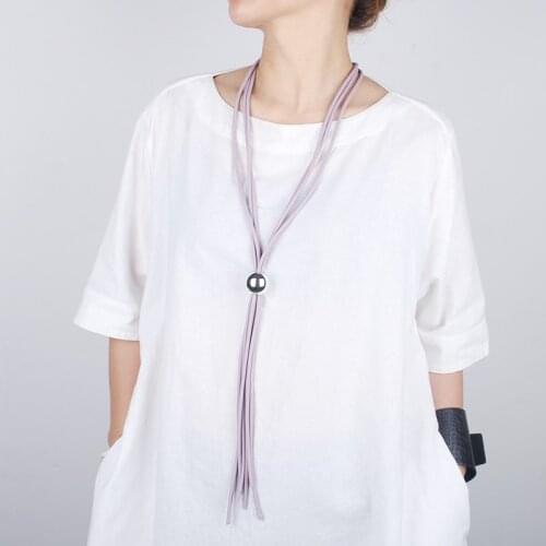 JID Vintage Purple Long Jewelry Multi Color Long Chain Plastic Big Bead Pendant Jewellery For Female Statement Necklace Decor