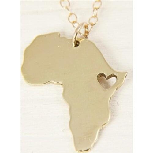 Map of Africa necklace Europe and the United States new hot selling map necklace gift to his girlfriend