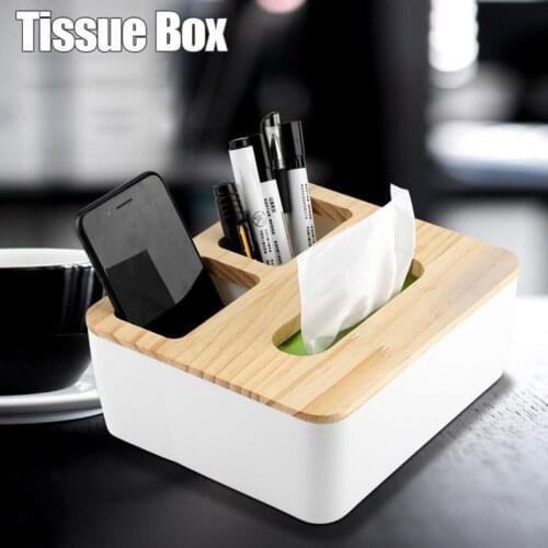 Tissue Case Box Removable Napkin Container Home Car Towel Napkin Papers Box Table Decoration Tissue Box Holder made of bamboo