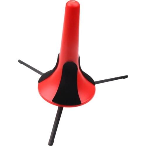 Red Portable Trumpet Tripod Holder Stand With Detachable Foldable Metal Leg