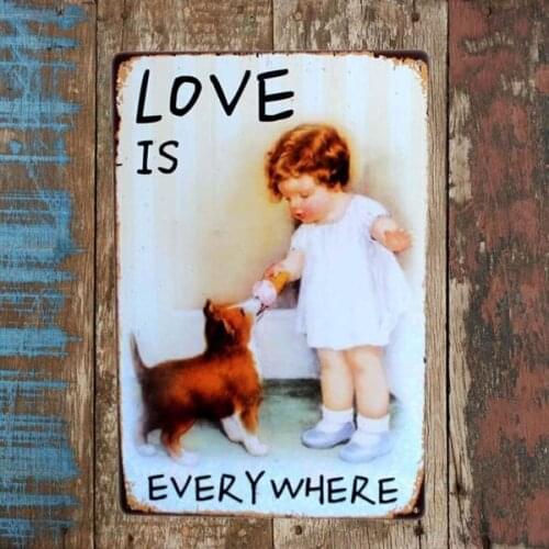 Love Is Every Where Metal Sign,Retro Vintage Home Pub Cafe Wall Art Decor Tin Sign Metal Craft