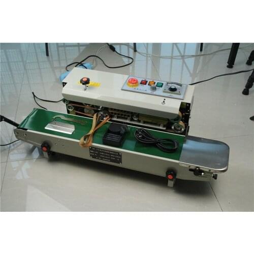 Free shipping FR-770 Continuous film sealing machine plastic bag package machine band sealer horizontal heating sealing machine