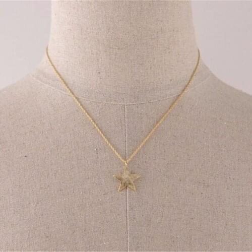 Fashion Pentagram Pendant Star Necklace Gold Silver Rose Three Color Optional