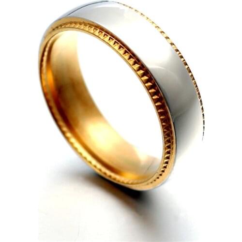 MOREDEAR 6MM Hot Movie mens finger Rings the one ring Titanium Stainless Steel gold Ring for mens gifts wedding men jewelry