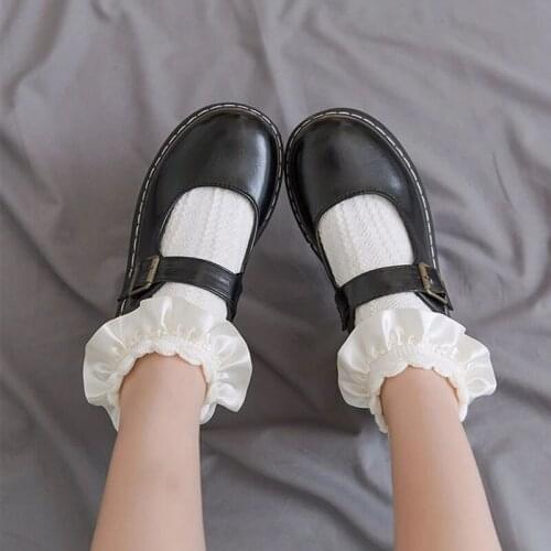 1 Pair Socks Lolita Cute Ruffle Style Japanese White Kawaii Harajuku Lace Short Socks Women Cosplay Costumes Accessories