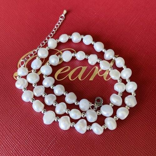 7-8mm Baroque Pearl Necklace Natural Freshwater Pearl Jewelry For Women Fashion Gift