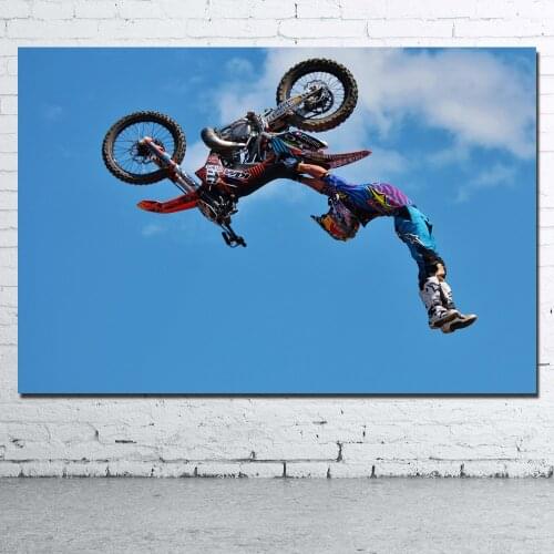 Motorcycle Canvas Painting Posters and Prints Extreme Sport Motocross Wall Picture Art For Home Decor