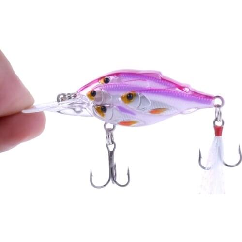HENGJIA Group Fish Fishing Lure 6.5CM/6G shallow Swim Hard Bait Fish Artificial Fishing Wobbler Crazy Swiming Crank Bait