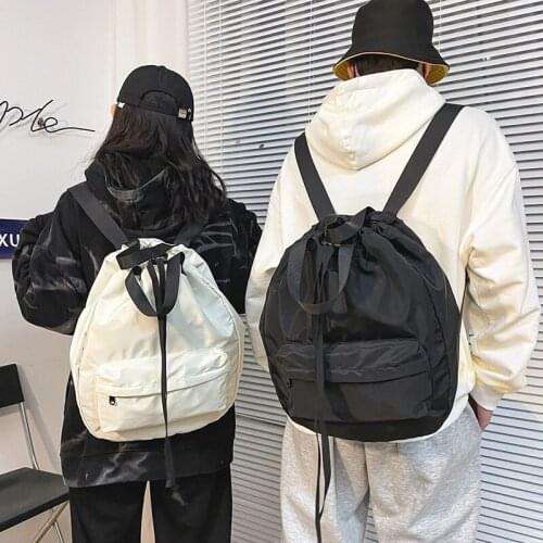 2021 New Polyester Backpack Trendy Beam Couple Backpack Simple Daily Bag Casual College Student School Bags Popular Zaino
