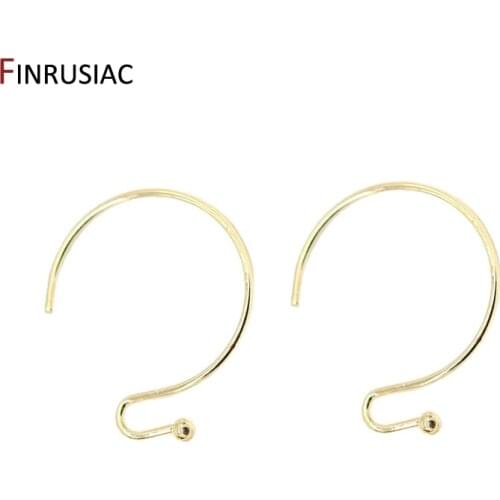 14K Gold Plated Hoop Earring Hooks Ear Wire Findings For DIY Making Earrings Jewelry Accessories Wholesale