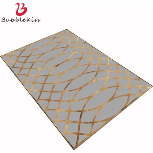 Bubble Kiss Area Rug For Living Room Large Soft Modern Carpet Christmas Rug Floor Mat Kitchen Mats Geometric Golden Curve Carpet