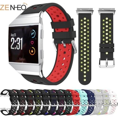 Sport Silicone High Quality Perforated Breathable Watch strap for Fitbit Ionic smart Watches Strap Fitness Replacement Wristband