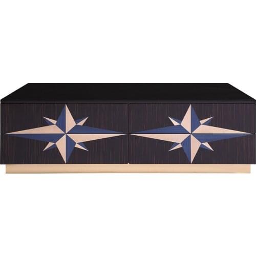 TV cabinet combination creative parquet ebony veneer storage living room coffee table