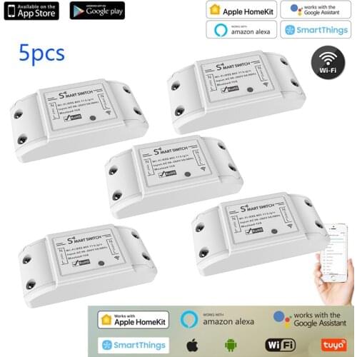 DIY Tuya WiFi Smart Light Switch Universal Breaker Timer Smart Life APP Wireless Remote Control Works With Alexa Google Home