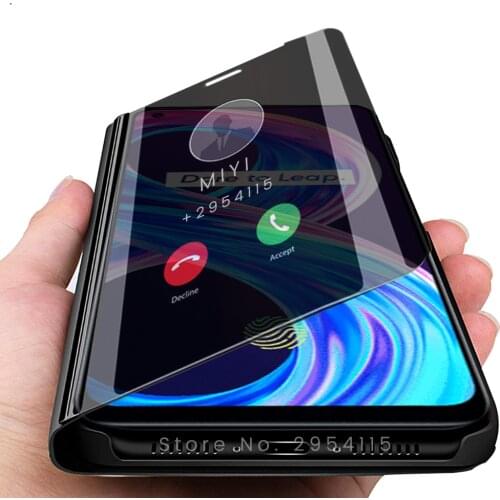 Smart mirror view window pu leather flip case cover for realmi raelme realme relme 8 pro 2021 6.43'' book magnetic bracket coque