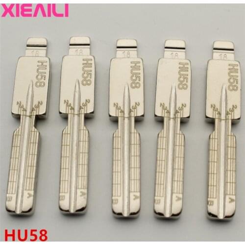 XIEAILI 20Pcs NO.18 HU58 Engraved Line Key Blade Scale Shearing Teeth Uncut Key Blade S599