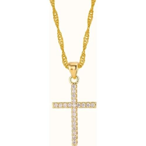 YWZIXLN 2020 Fashion Cross Crystal Pendant Necklaces For Men Women Punk Necklace Elegant Choker Jewelry Ornament Gifts N053