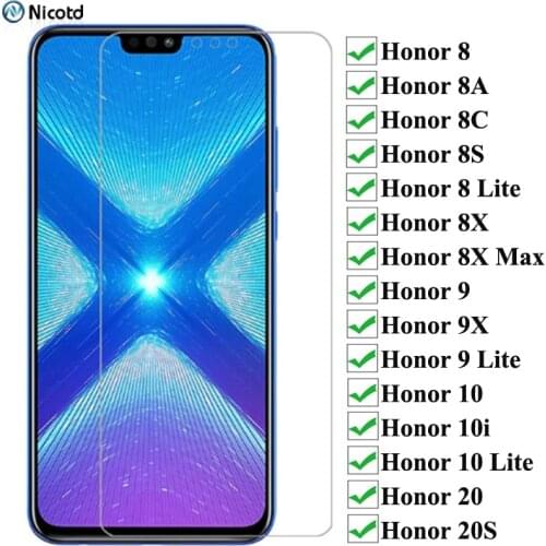 9H Protective Glass For Huawei Honor 10 10i 10 Lite Tempered Screen Protector For Honor 9 9X 8 8X 8A 8C 8S 8 Lite 20 20S Glass