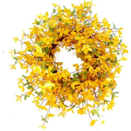Winter Jasmine Spring Artificial Front Door Wreath Wall Hanging Large Home And Party For Welcoming Porch Decor Flowers Garland