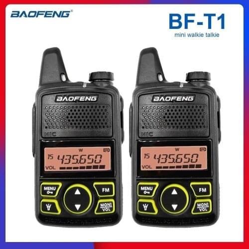 2PCS BAOFENG BF-T1 Mini Walkie Talkie UHF Two Way Radio Kids Toy Transceiver bf t1 Ham CB Radio Amateur BAOFENG T1 USB Charging